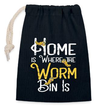 ver fermier vermicompost mignon hommes femmes - Sac cadeau en coton avec cordon (14 x 20 cm) - bleu marine - Devant