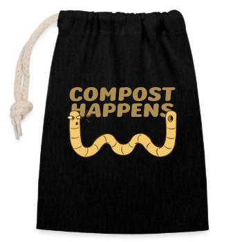 ver fermier vermicompost mignon hommes femmes - Sac cadeau en coton avec cordon (14 x 20 cm) - noir - Devant