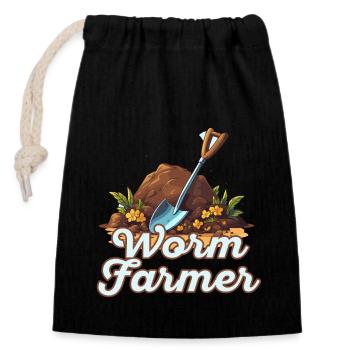 ver fermier vermicompost mignon hommes femmes - Sac cadeau en coton avec cordon (14 x 20 cm) - noir - Devant