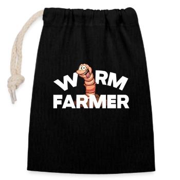 ver fermier vermicompost mignon hommes femmes - Sac cadeau en coton avec cordon (14 x 20 cm) - noir - Devant