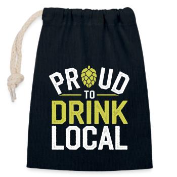 Craft beer enthusiast, local brewery fan - Closable cotton gift bag (14x20cm) - navy - Front