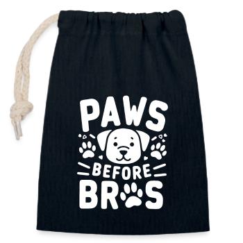 Pattes avant les frères - Sac cadeau en coton avec cordon (14 x 20 cm) - bleu marine - Devant