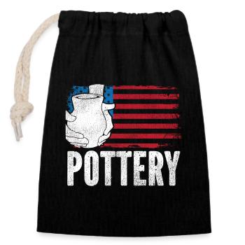 Pottery Ceramics Artist American - Verschließbarer Geschenkbeutel aus Baumwolle (14x20cm) - Schwarz - Vorne