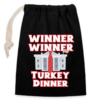  Gewinner thanksgiving dinner - Verschließbarer Geschenkbeutel aus Baumwolle (14x20cm) - Schwarz - Vorne