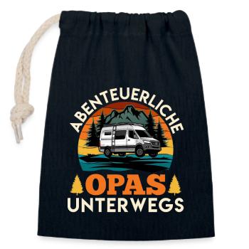 Camping ABENTEUERLICHE OPAS UNTERWEGS Lustiges - Verschließbarer Geschenkbeutel aus Baumwolle (14x20cm) - Navy - Vorne
