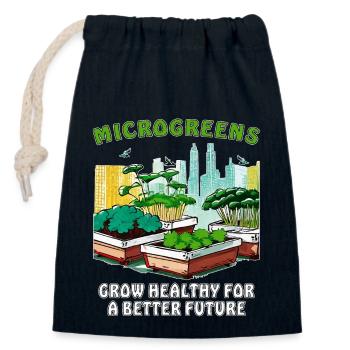 GROW HEALTHY FOR A BETTER FUTURE - Closable cotton gift bag (14x20cm) - navy - Front