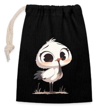 Cranes Crane - Closable cotton gift bag (14x20cm) - black - Front