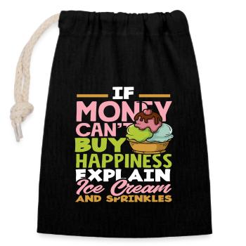 Eiscreme Liebhaber Sprüche Spaß - Closable cotton gift bag (14x20cm) - black - Front
