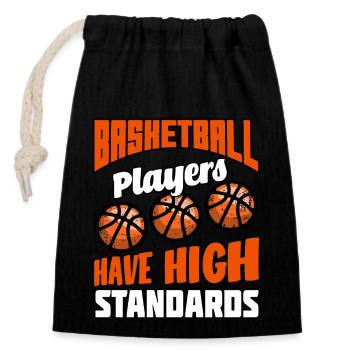 Joueurs Basket-ball de haut niveau - Sac cadeau en coton avec cordon (14 x 20 cm) - noir - Devant