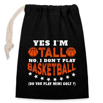 Baller Do Play Miniature Golf Basketball - Closable cotton gift bag (14x20cm) - black - Front
