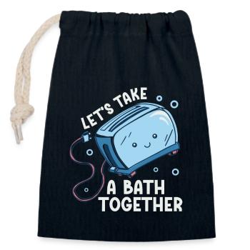Prenons un bain ensemble Grille-pain sucré avec - Sac cadeau en coton avec cordon (14 x 20 cm) - bleu marine - Devant