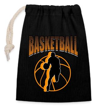 Sports Baller Hoops Player Basketball - Closable cotton gift bag (14x20cm) - black - Front
