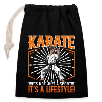 Karate: It’s not just a sport; it’s a lifestyle! - Closable cotton gift bag (14x20cm) - black - Front