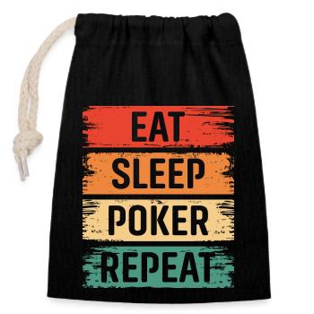 Poker Jeux d’argent Funny Poker Gambler - Sac cadeau en coton avec cordon (14 x 20 cm) - noir - Devant