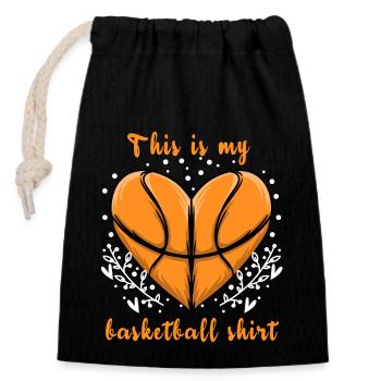 Cette chemise de sport basketball - Sac cadeau en coton avec cordon (14 x 20 cm) - noir - Devant