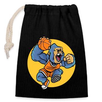 Basket Sports Baller Basketball Gorilla - Closable cotton gift bag (14x20cm) - black - Front