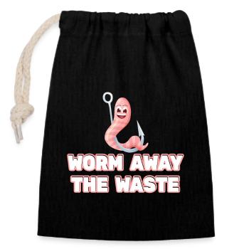 ver fermier vermicompost mignon hommes femmes - Sac cadeau en coton avec cordon (14 x 20 cm) - noir - Devant