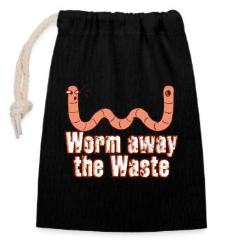 ver fermier vermicompost mignon hommes femmes - Sac cadeau en coton avec cordon (14 x 20 cm) - noir - Devant