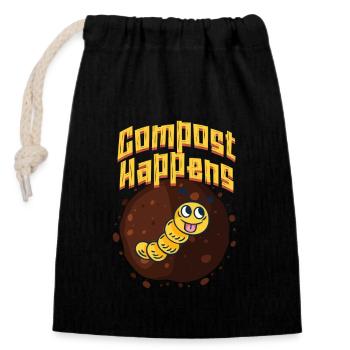 ver fermier vermicompost mignon hommes femmes - Sac cadeau en coton avec cordon (14 x 20 cm) - noir - Devant
