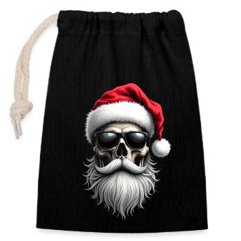 Weihnachts Outfit - Verschließbarer Geschenkbeutel aus Baumwolle (14x20cm) - Schwarz - Vorne