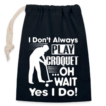 Always Play Croquet - Closable cotton gift bag (14x20cm) - navy - Front