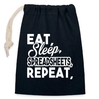 Accountant Eat Sleep Spreadsheets - Closable cotton gift bag (14x20cm) - navy - Front