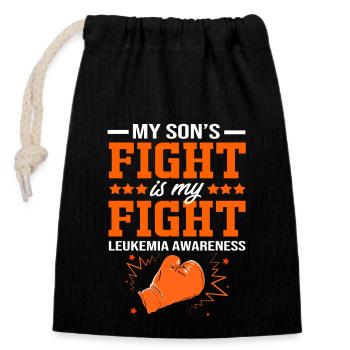 Leukemia Awareness - Closable cotton gift bag (14x20cm) - black - Front