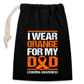 Leukemia Awareness - Closable cotton gift bag (14x20cm) - black - Front