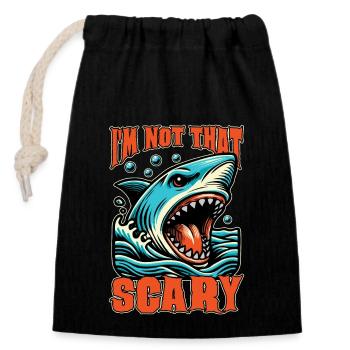 Shark Enthusiast I'm Not That Scary Oceanologist - Verschließbarer Geschenkbeutel aus Baumwolle (14x20cm) - Schwarz - Vorne