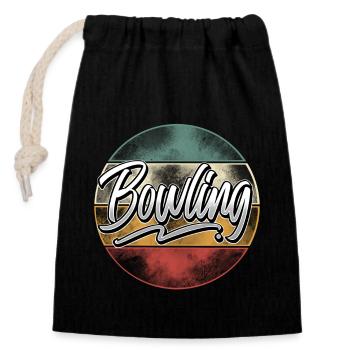Bowling - Closable cotton gift bag (14x20cm) - black - Front