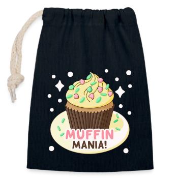 MUFFIN-MANIE - Verschließbarer Geschenkbeutel aus Baumwolle (14x20cm) - Navy - Vorne