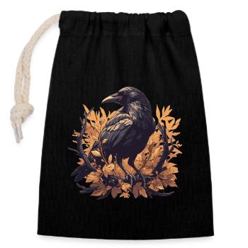 Crows Crow - Closable cotton gift bag (14x20cm) - black - Front