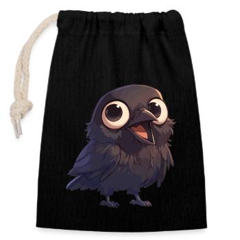 Crows Crow - Closable cotton gift bag (14x20cm) - black - Front