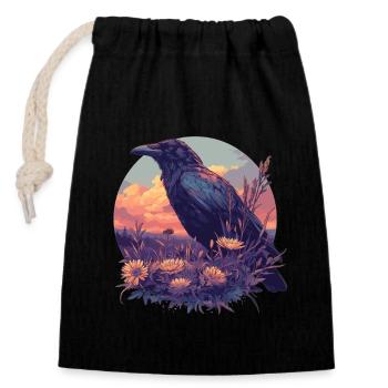 Crows Crow - Closable cotton gift bag (14x20cm) - black - Front
