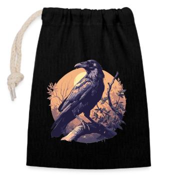 Crows Crow - Closable cotton gift bag (14x20cm) - black - Front