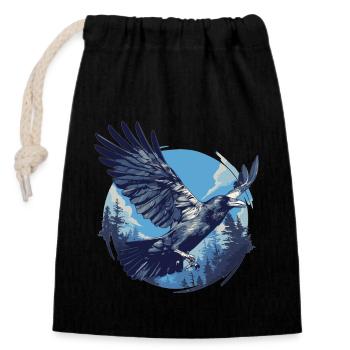 Crows Crow - Closable cotton gift bag (14x20cm) - black - Front