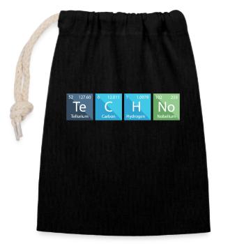 Techno Liebhaber Periodensystem Chemie - Verschließbarer Geschenkbeutel aus Baumwolle (14x20cm) - Schwarz - Vorne