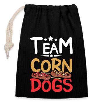 Team Corn Dogs - Closable cotton gift bag (14x20cm) - black - Front