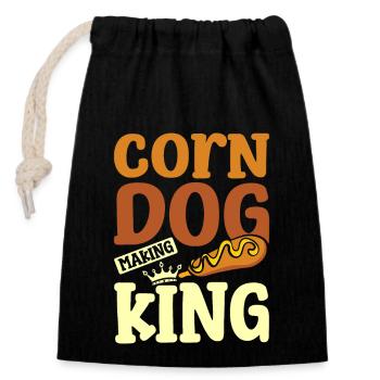 Corn Dog making king - Closable cotton gift bag (14x20cm) - black - Front