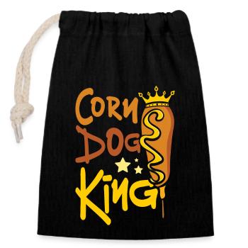 Corn Dog king - Closable cotton gift bag (14x20cm) - black - Front