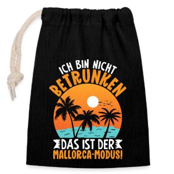 Dein Mallorca Modus – ich bin nicht betrunken! - Verschließbarer Geschenkbeutel aus Baumwolle (14x20cm) - Schwarz - Vorne
