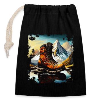 HIKING BOOT - Closable cotton gift bag (14x20cm) - black - Front