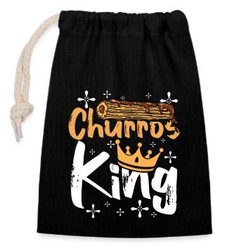 Roi des churros - Sac cadeau en coton avec cordon (14 x 20 cm) - noir - Devant