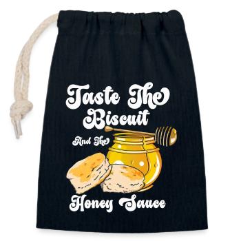 Taste The Biscuit Taste The Goodness - Closable cotton gift bag (14x20cm) - navy - Front