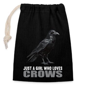 Crows Crow - Closable cotton gift bag (14x20cm) - black - Front