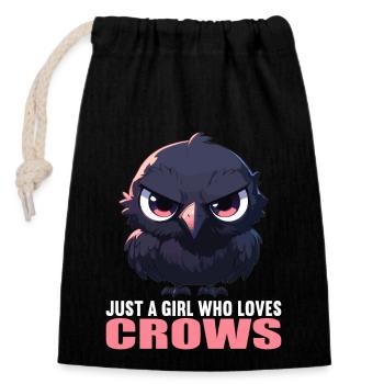 Crows Crow - Closable cotton gift bag (14x20cm) - black - Front
