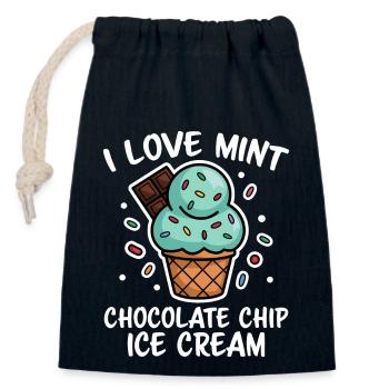 Schoko Minz Eis Spruch Lustiges Minz Eis Geschenk - Verschließbarer Geschenkbeutel aus Baumwolle (14x20cm) - Navy - Vorne