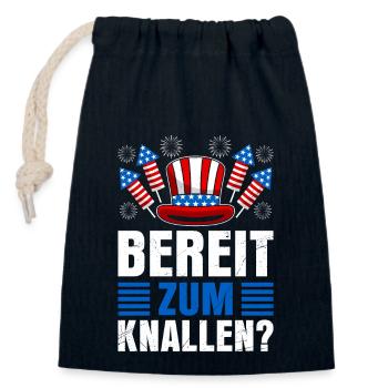 Feuerwerk BEREIT ZUM KNALLEN? Lustiges Böllern - Verschließbarer Geschenkbeutel aus Baumwolle (14x20cm) - Navy - Vorne