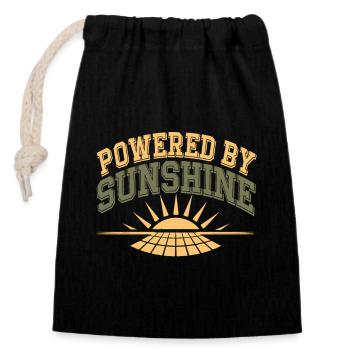 Solar Power Renewable Energy Sustainable Living - Closable cotton gift bag (14x20cm) - black - Front