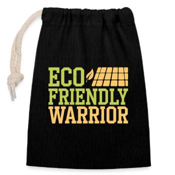 Solar Power Renewable Energy Sustainable Living - Closable cotton gift bag (14x20cm) - black - Front